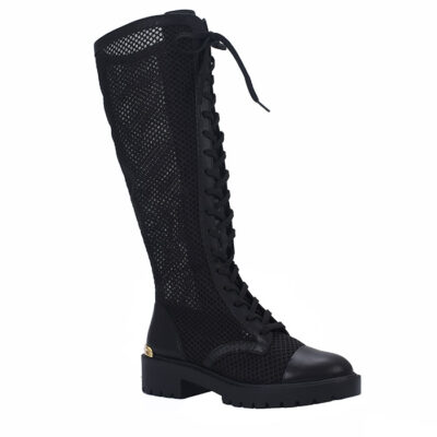 BOTA DE CORDONES LÓTUS+DUB. TELA BRIGHT PRETO