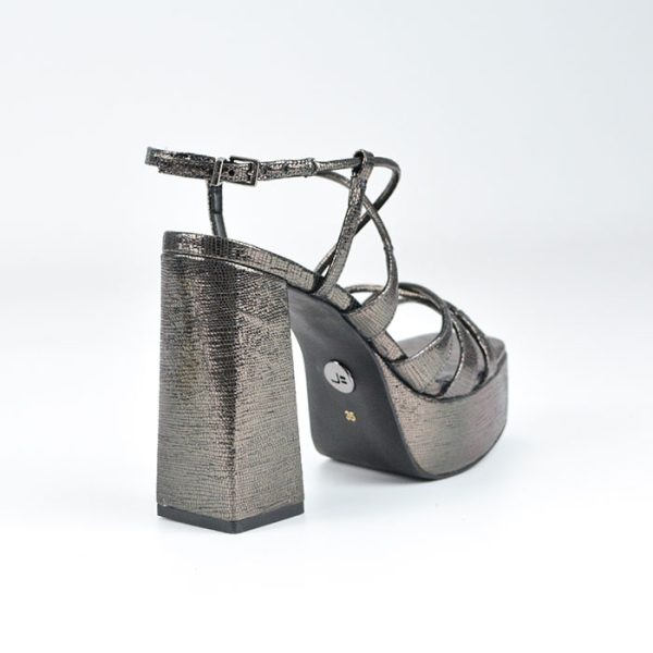SANDALIA PLATAFORMA NEGRO GLITTER - Imagen 2