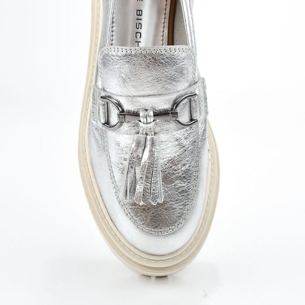 MOCASIN COURO METALIC FANCY PRATA - Imagen 3