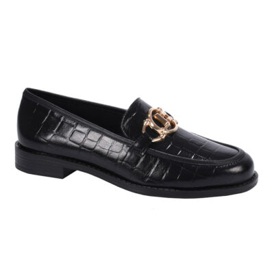 MOCASIN NEGRO TEXTURA CROCO