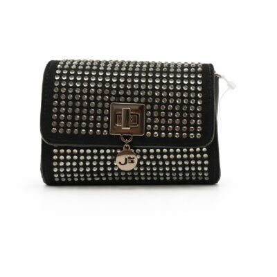 MICROBAG CROSSBODY NEGRA CON PIEDRAS