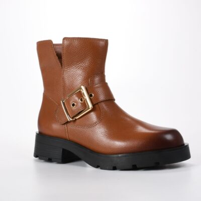BOTIN CUERO BIKE CARAMEL