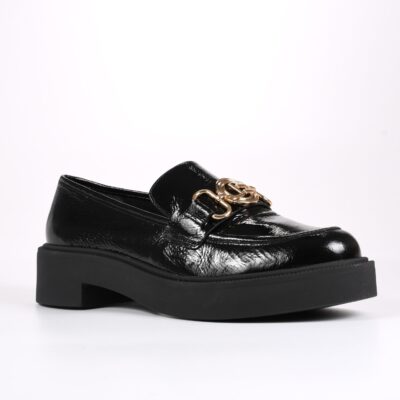 MOCASIN CUERO CRINKLE NEGRO