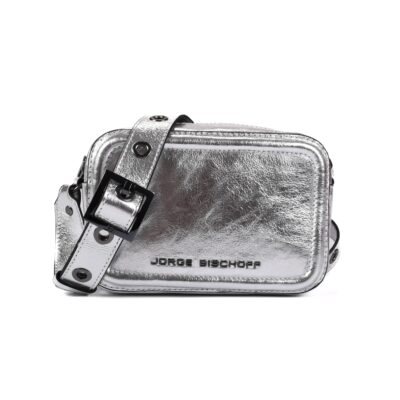 CARTERA CUERO METALIC FANCY PLATA