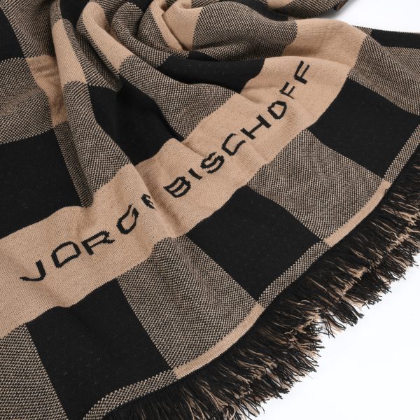 CHAL TEJIDO JB BEIGE Y NEGRO - Imagen 2