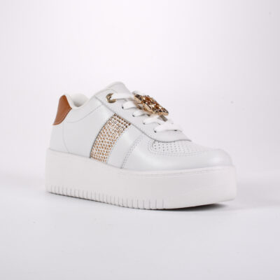 TENIS PLATAFORM CUERO BLANCO
