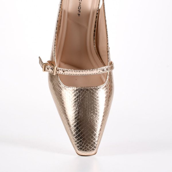 SLINGBACK CUERO ORO SNAKE - Imagen 3