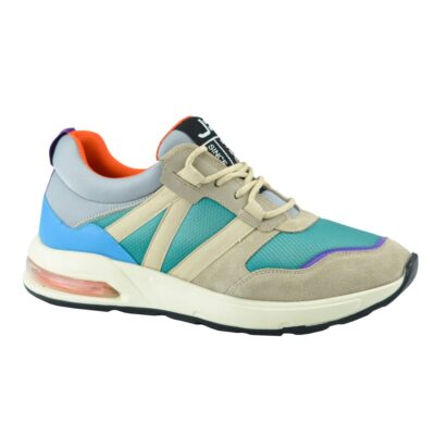 TENIS CUERO MULTICOLOR BEIGE