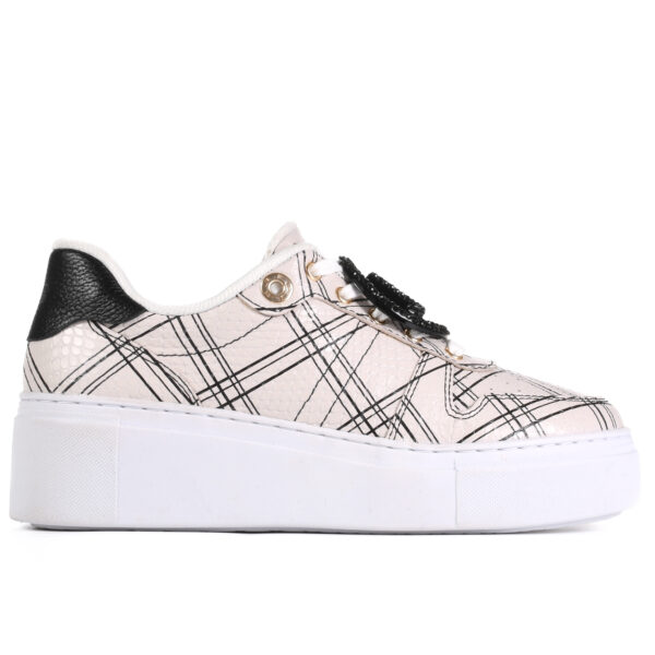 TENIS CUERO LINE BLANCO Y NEGRO - Imagen 5