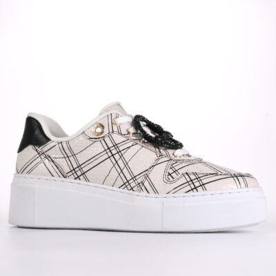 TENIS CUERO LINE BLANCO Y NEGRO