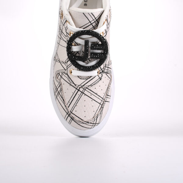 TENIS CUERO LINE BLANCO Y NEGRO - Imagen 4