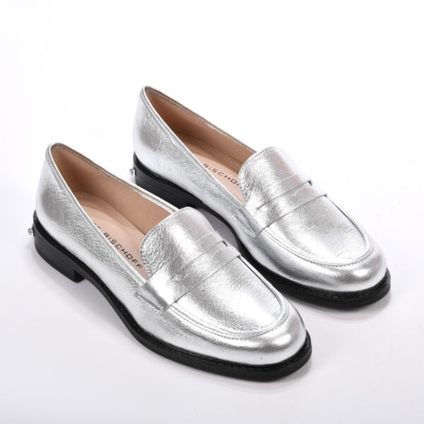 MOCASIN CUERO PLATEADOS - Imagen 5