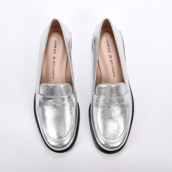MOCASIN CUERO PLATEADOS - Imagen 4