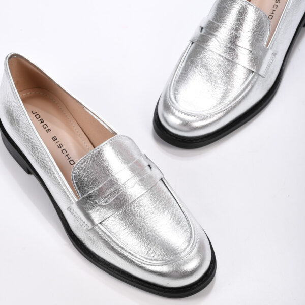 MOCASIN CUERO PLATEADOS - Imagen 3