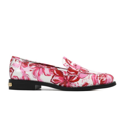 MOCASIN CUERO CRINKLE FLOREADO
