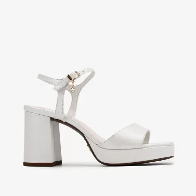 PLATAFORMA COURO ACETINADO BRANCO