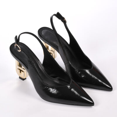 A+ SLINGBACK CUERO CRINKLE NEGRO JB HEEL