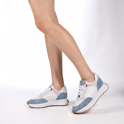 A+ TENIS CUERO TEJIDO JEANS FAROLCAPRI PRIMU´S