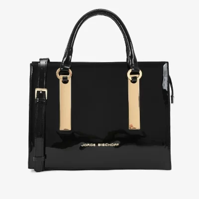 CARTERA CUERO NEGRO VERNIZ