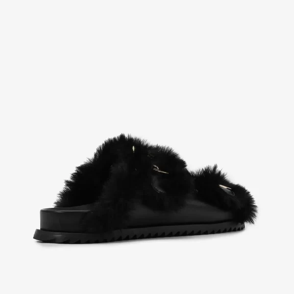 SANDALIA RASTRERA NEGRA PELUCHE - Imagen 5