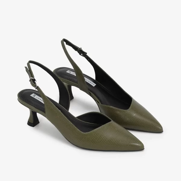 SLINGBACK  CUERO SNAKE OLIVE - Imagen 3