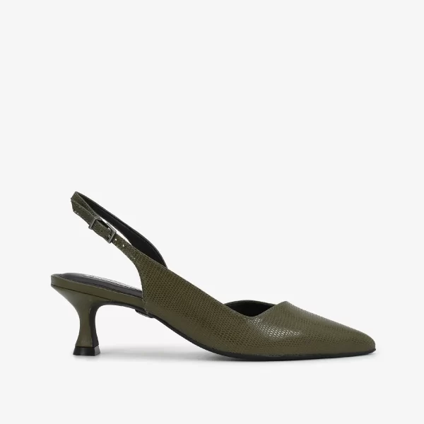 SLINGBACK  CUERO SNAKE OLIVE