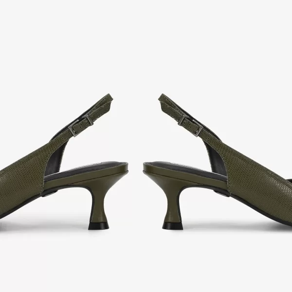 SLINGBACK  CUERO SNAKE OLIVE - Imagen 4