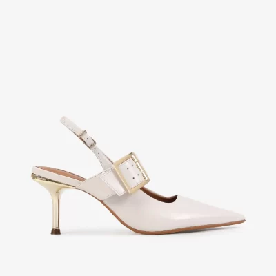 SLINGBACK  CUERO BLANC