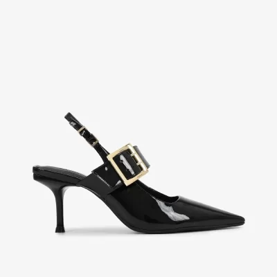 SLINGBACK CUERO VERNIZ PRETO