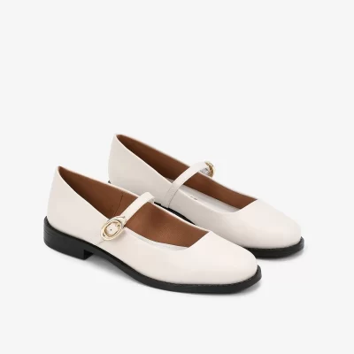 A+ BAILARINA COURO VENIZ BLANC