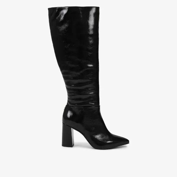 A+ BOTA  CAÑA ALTA VERNIZ CUERO  PRETO