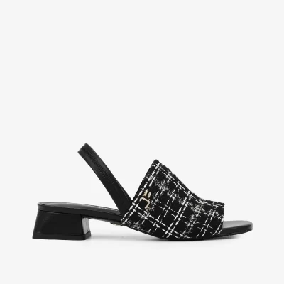 A+ SANDALIA BOCA DE PESCADO  TENCIDA PRETO/BLANC