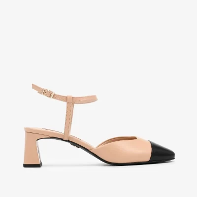 A+ SLINGABCK  CUERO NUDE PUNTAA NEGRA