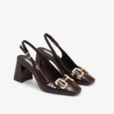 SLINGBACK VERNIZ MARRÓN