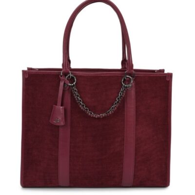 A+ CARTERA CUERO VELUDO VINO