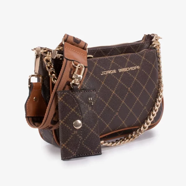 A+ . CARTERA  3  EN 1 MONOCROMADA CAFÉ - Imagen 6