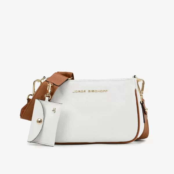 A+ . CARTERA 3 EN 1 OFF WHITE CON STRAP CAMEL - Imagen 4