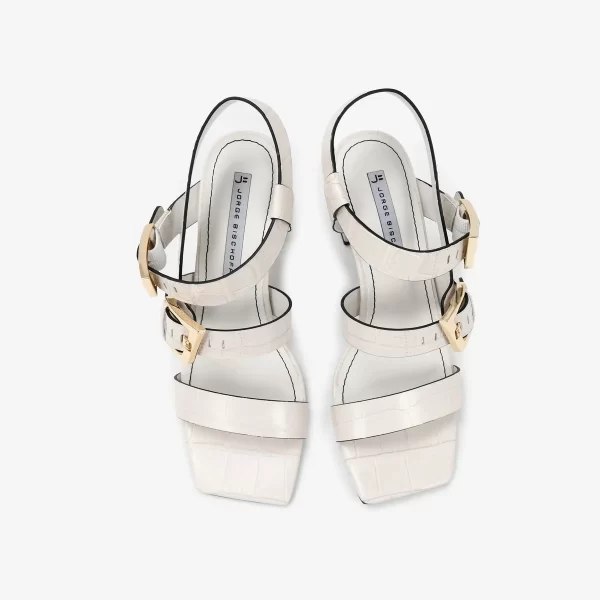 A+ . SANDALIA CUERO CROCCO BLANC - Imagen 4