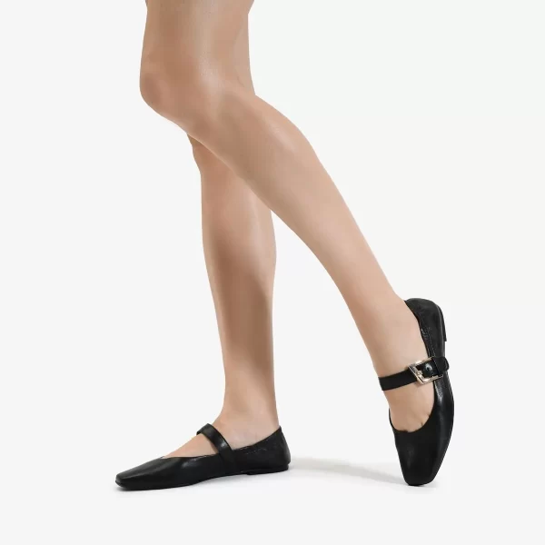 A+ . BAILARINA COURO NAPA PRETO - Imagen 3
