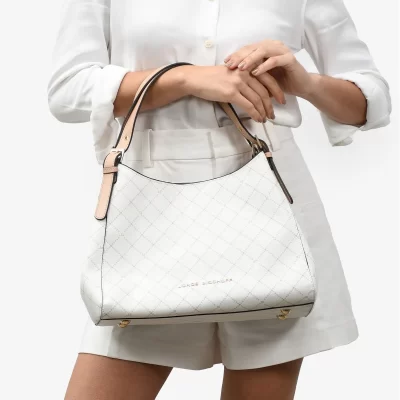 CARTERA DE HOMBRO MONOCROMADA OFF  WHITE