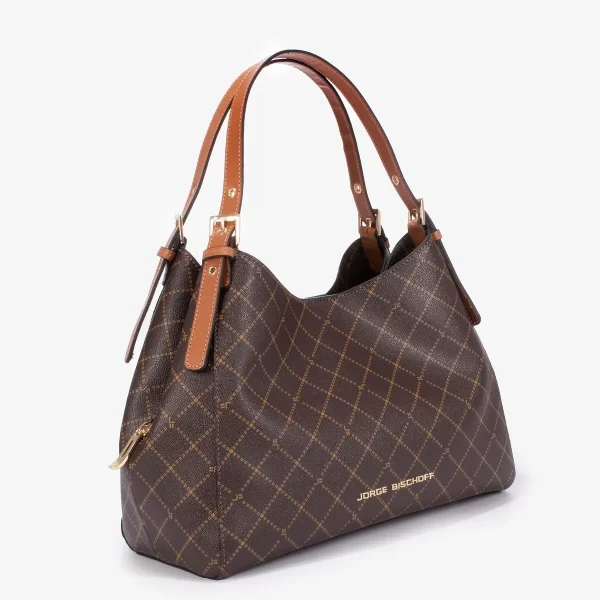 A+ . CARTERA DE HOMBRO MONOCROMADA CAFÉ - Imagen 4