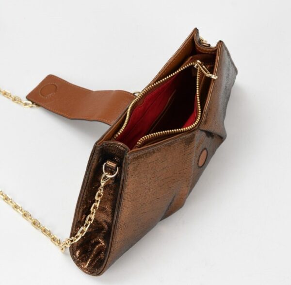 A+ . CARTERA COURO FANCY BRONCE - Imagen 5