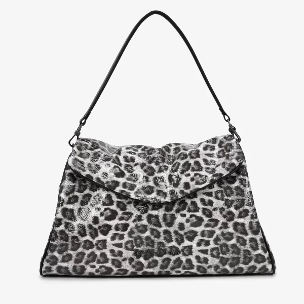 A+ . CARTERA  COURO  PRINT GLOW PRETO/ BRANCO - Imagen 2