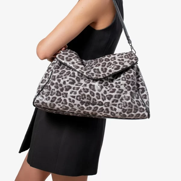 A+ . CARTERA  COURO  PRINT GLOW PRETO/ BRANCO