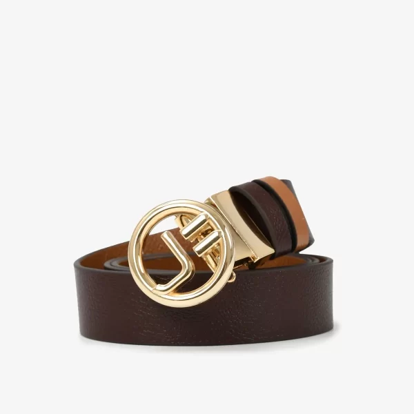 A+ . CINTURON CUERO FLOTER FRESH PRETO /MONOGRAMA CAFÉ - Imagen 3