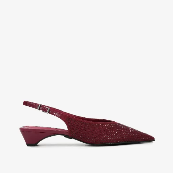 A+ . SLINGBACK CUERO BRILLO CHERRY