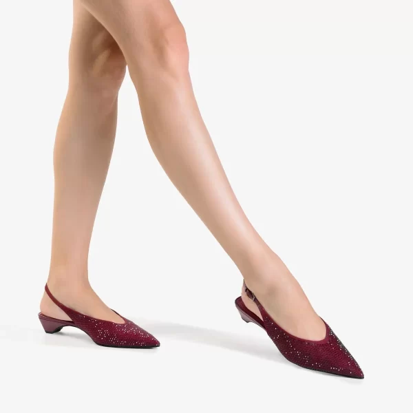 A+ . SLINGBACK CUERO BRILLO CHERRY - Imagen 3