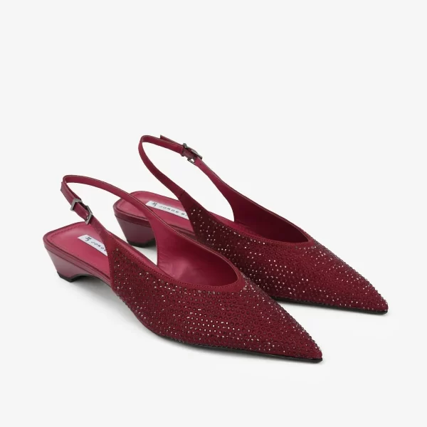 A+ . SLINGBACK CUERO BRILLO CHERRY - Imagen 4
