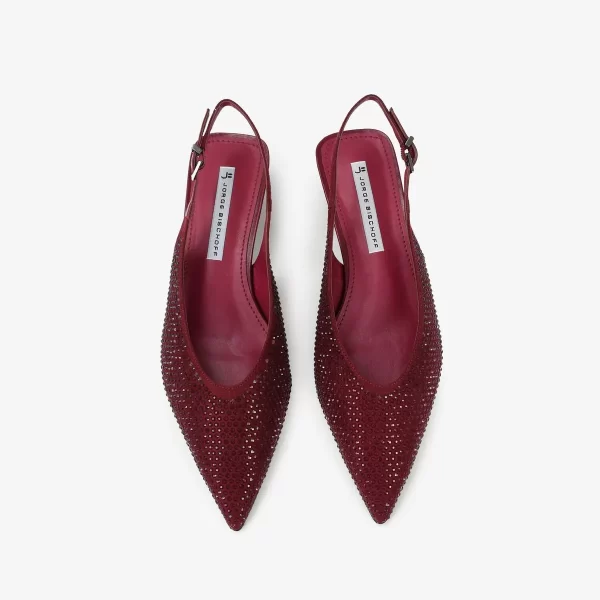A+ . SLINGBACK CUERO BRILLO CHERRY - Imagen 5