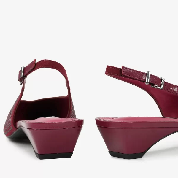 A+ . SLINGBACK CUERO BRILLO CHERRY - Imagen 6